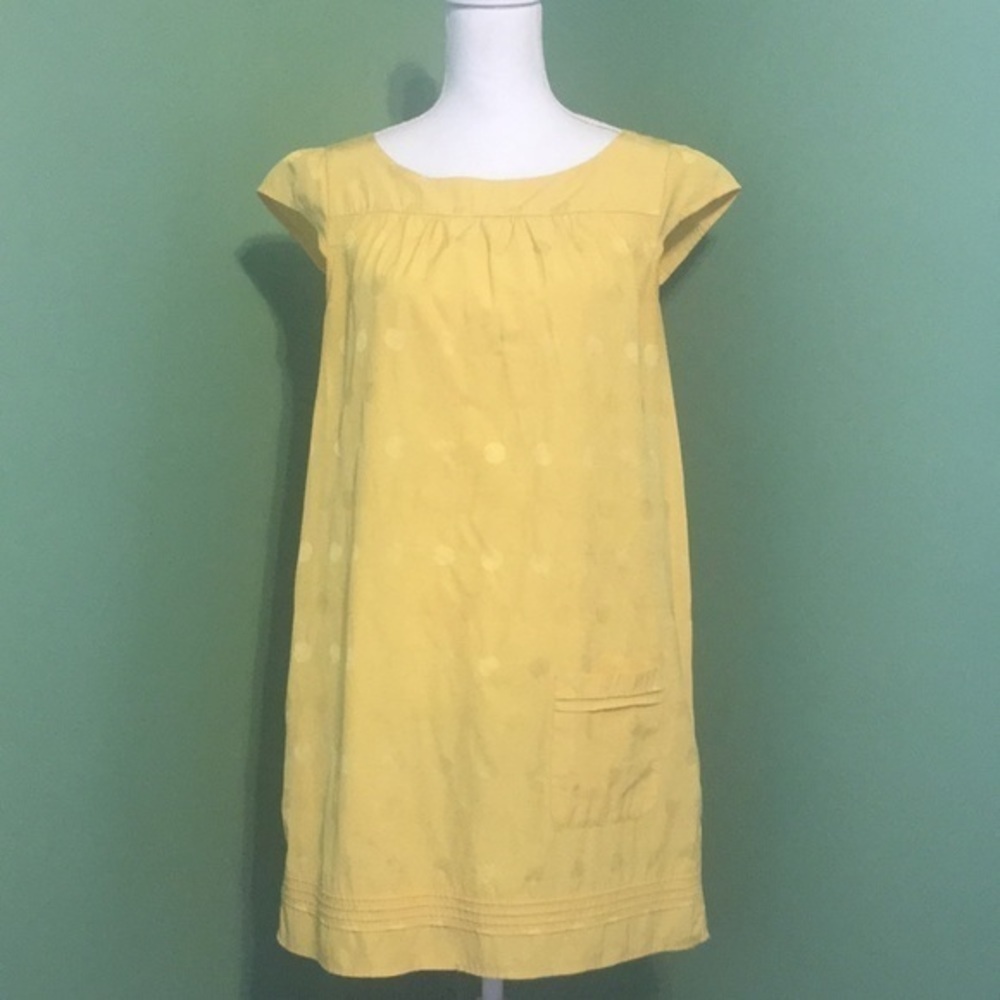 H&M mustard yellow shift cap sleeves